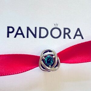 NWOT Pandora Silver Green May Eternity Circle Charm
